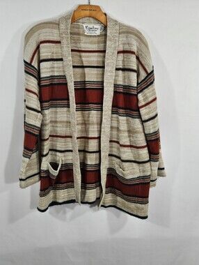 Vtg 70s Striped Cardigan Sweater 🍁